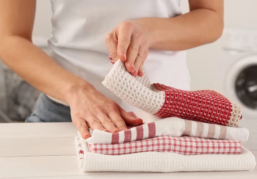 Deixe os seus panos de cozinha como novos com este truque de limpeza